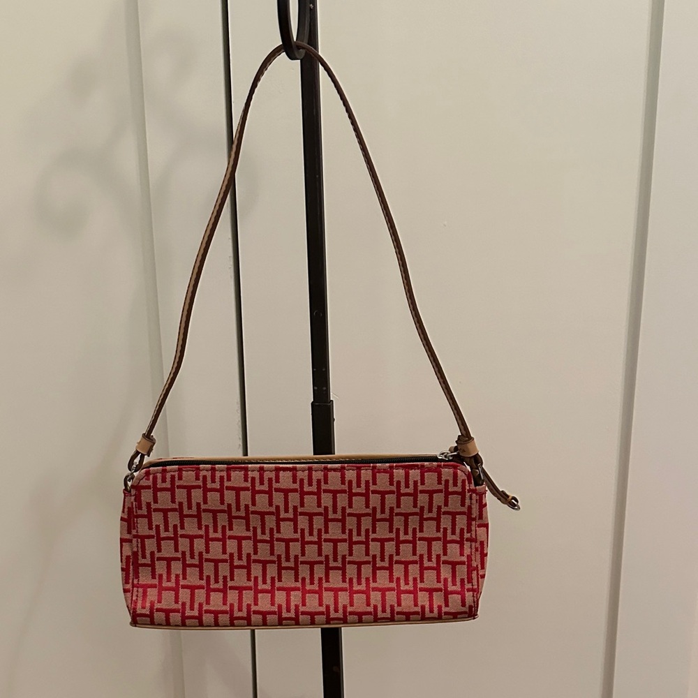Tommy Hilfiger Red Mini Signature Logo Low Profile Shoulder Bag